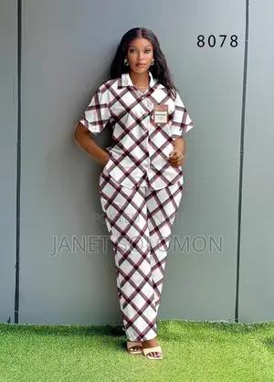 Women’s Black and White Checkered Two-Piece Set