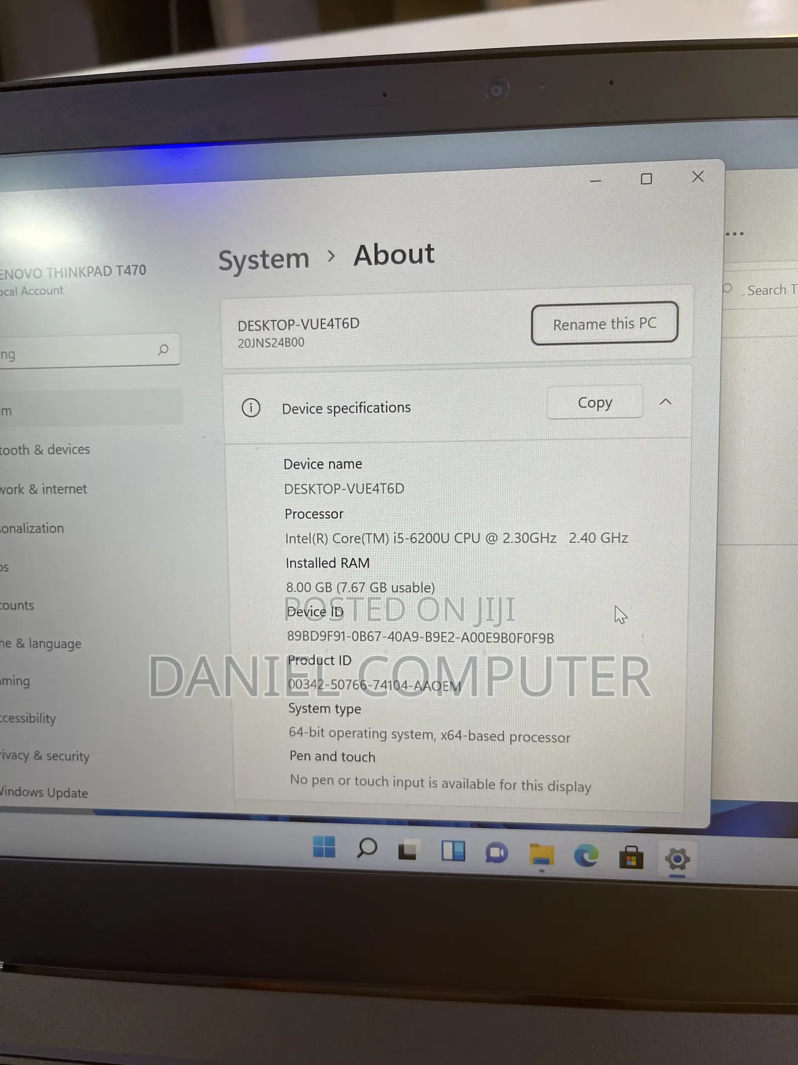 Laptop Lenovo ThinkPad T470 16GB Intel Core i5 SSD 256GB