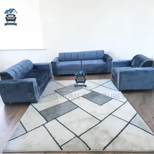 9 Seater Blue Velvet Sofa Set