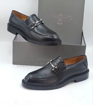 Black Leather Horsebit Loafer