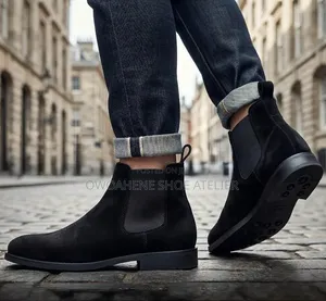Clarks Black Suede Chelsea Boots