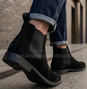 Clarks Black Suede Chelsea Boots