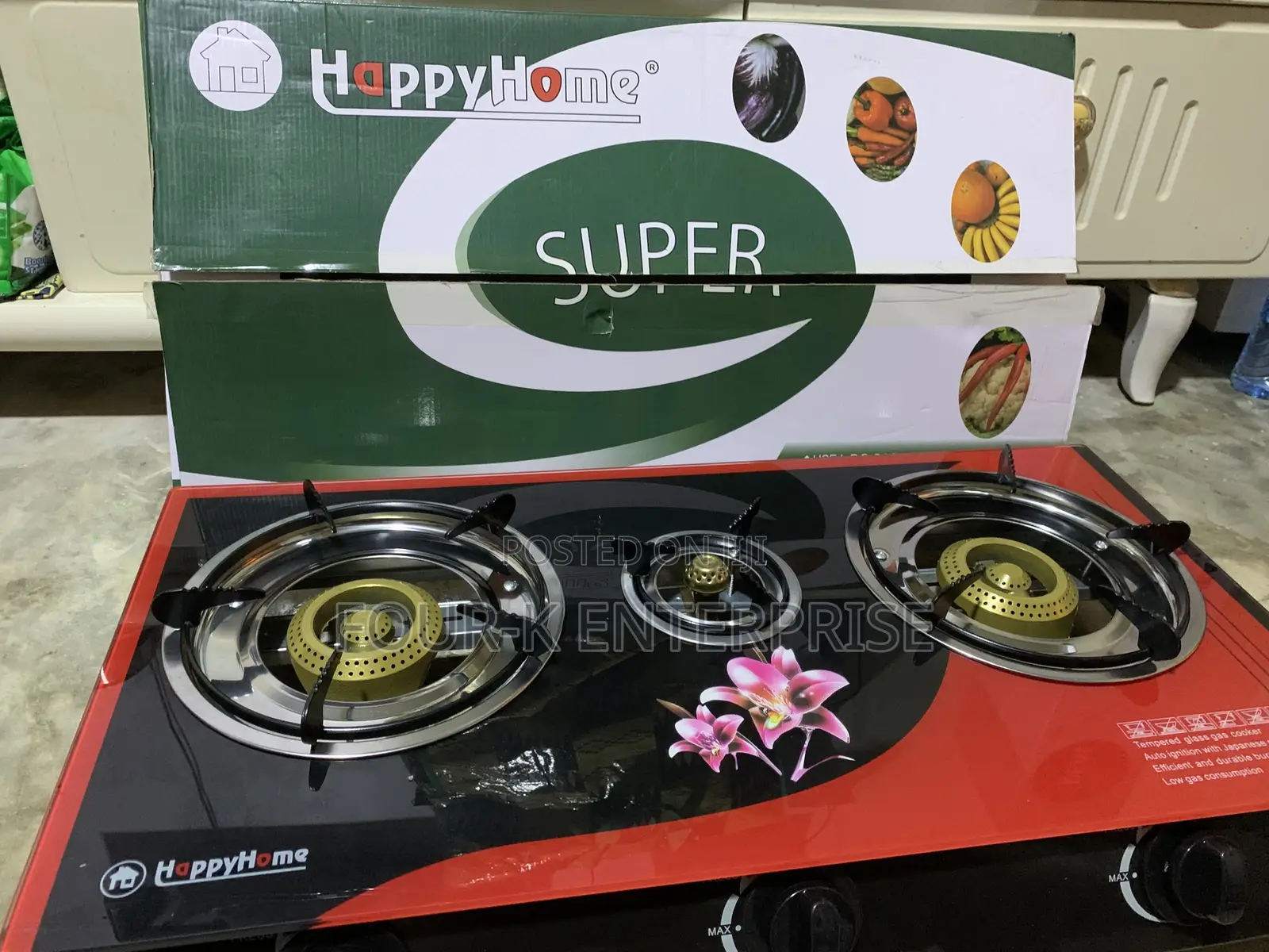 3 in 1 Happy Home Glass Burner