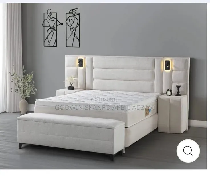 Queen Size Bed Frame and Mattress and Side Drawer Available