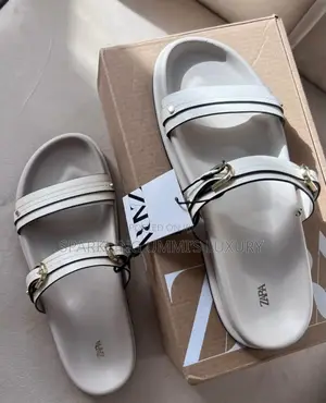 Luxury Black and Brown Flat Sandals