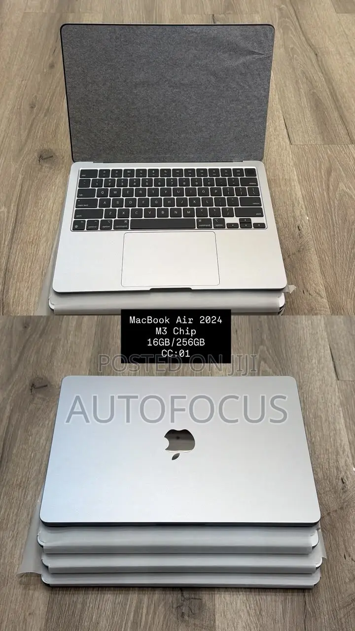New Laptop Apple MacBook Air 2024 M3 16GB Apple M3 SSD 256GB