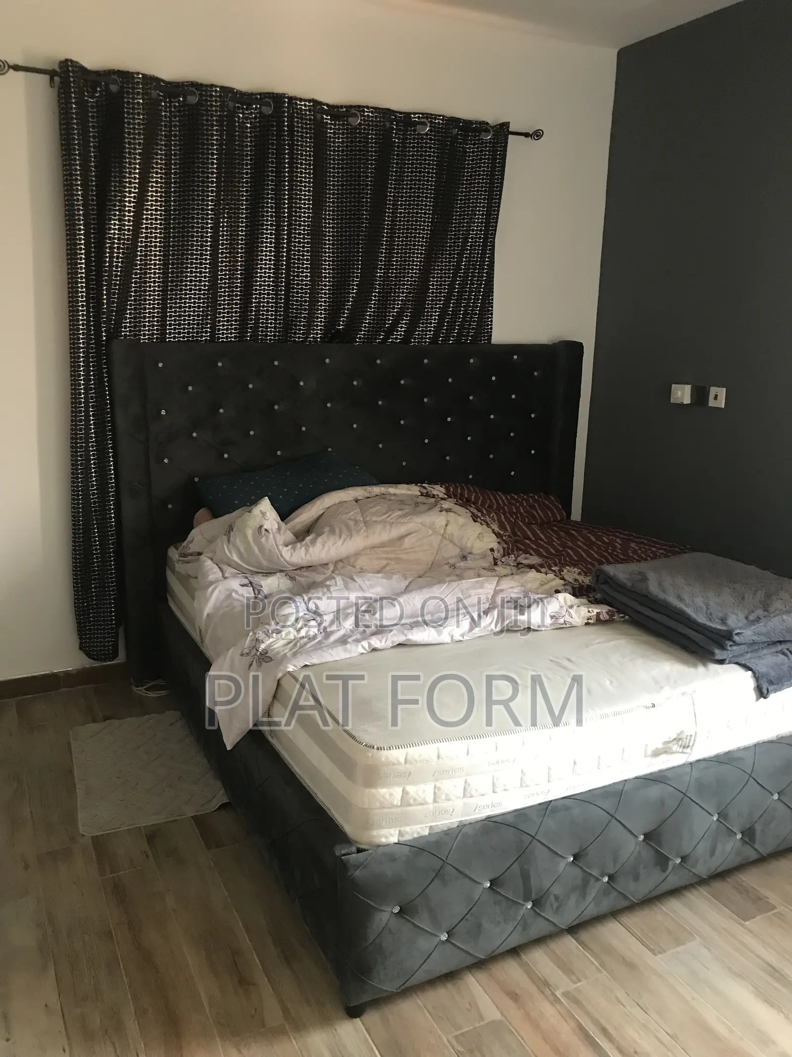 King Size Bed Frame With Orthopedic King Size Mattress