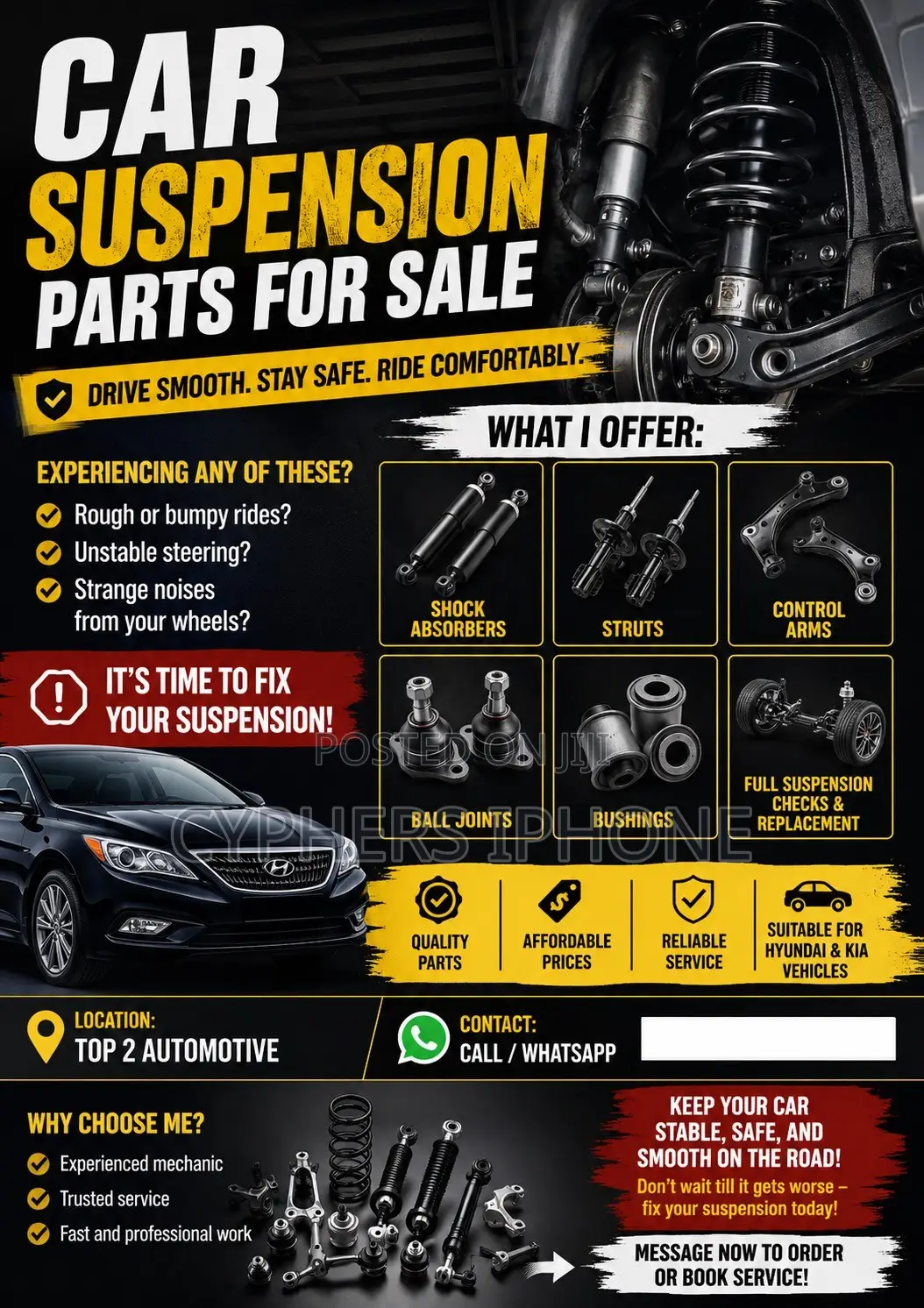 Car Suspension and Engine Parts for Sale