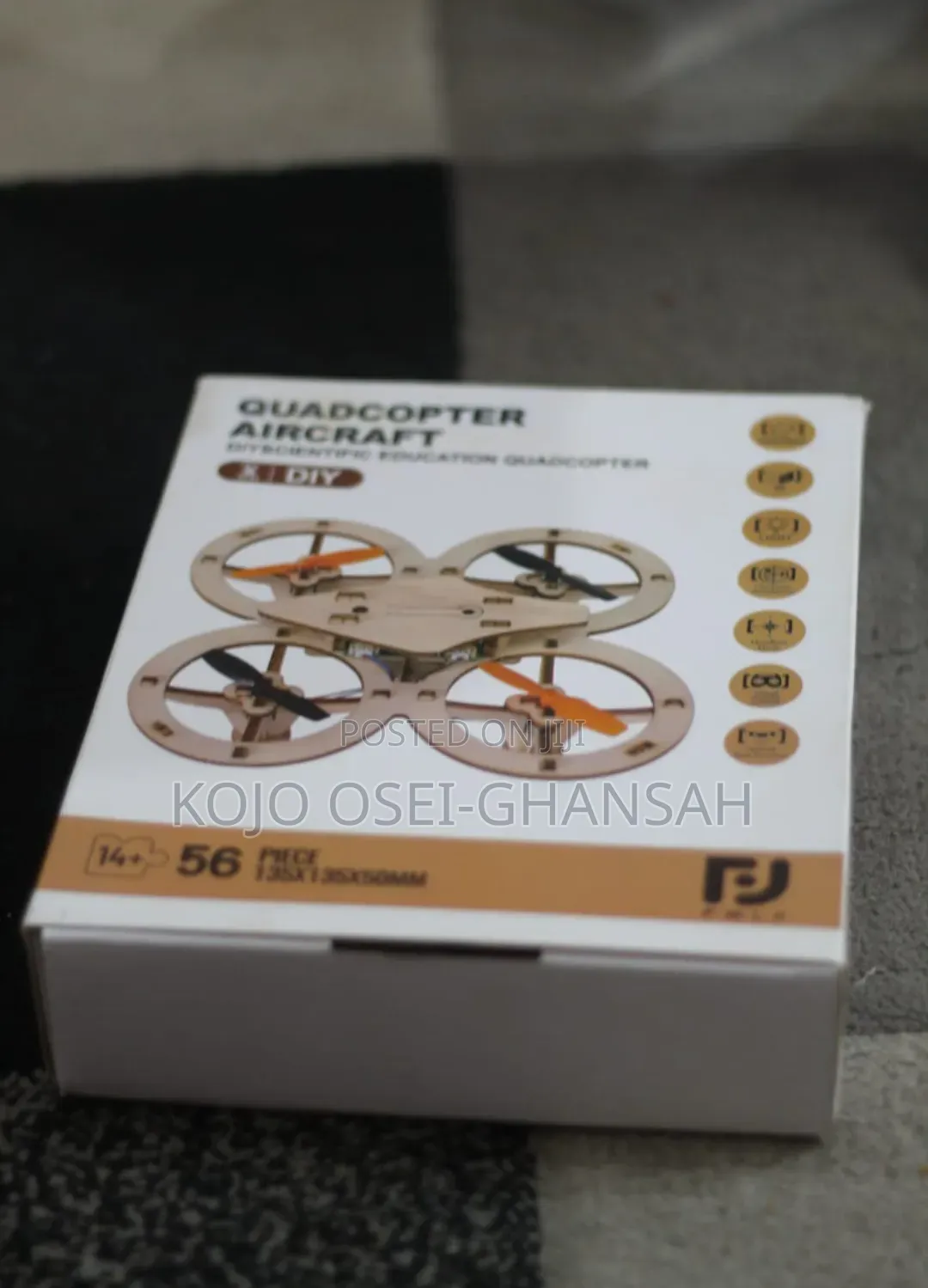 DIY Scientific Education Wooden Quadcopter Aircraft (56 Pieces)