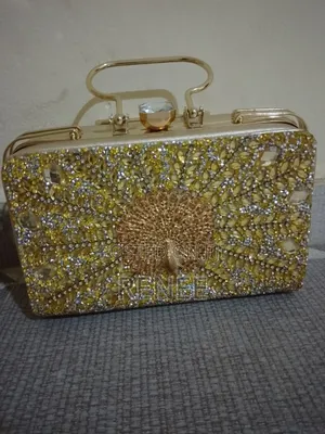 Gold Crystal Clutch Bag for Wedding Party
