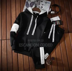 Men’s Hooded Color Matching Long Sleeve + Paint Suit