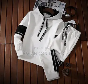 Men’s Hooded Color Matching Long Sleeve + Paint Suit