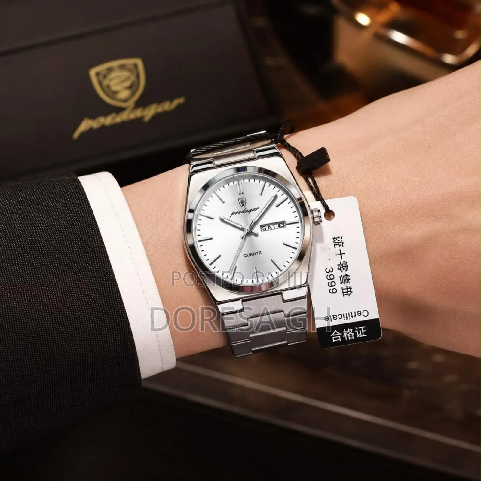 POEDAGAR Luxury Men’s Watch | Stainless Quartz Watch With Original Box