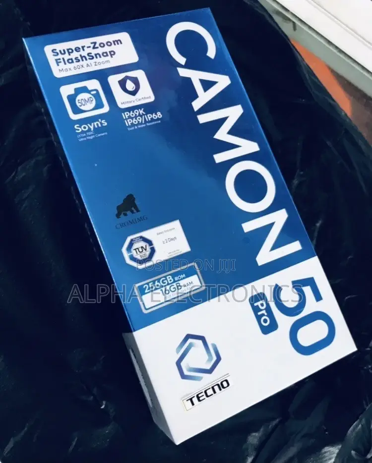 New Tecno Camon 50 Pro 256 GB Black