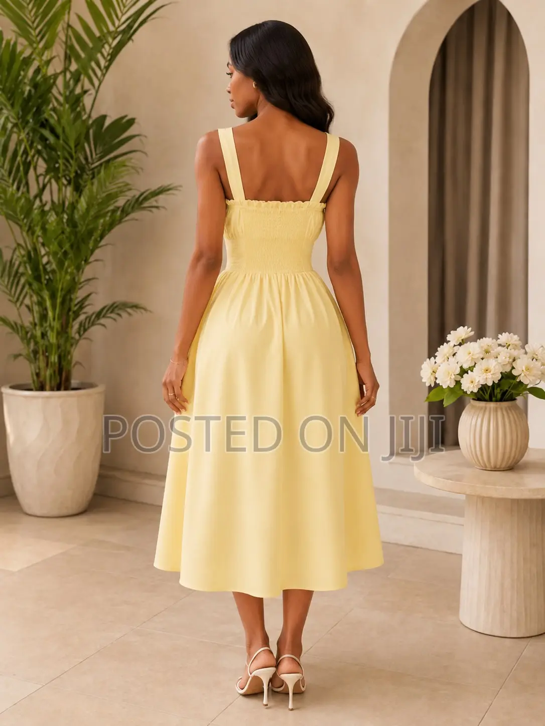 Soft Yellow Casual Party Dress