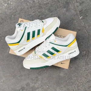Adidas Drop Step Low "White Green Yellow" (Style Code: HP2229).
