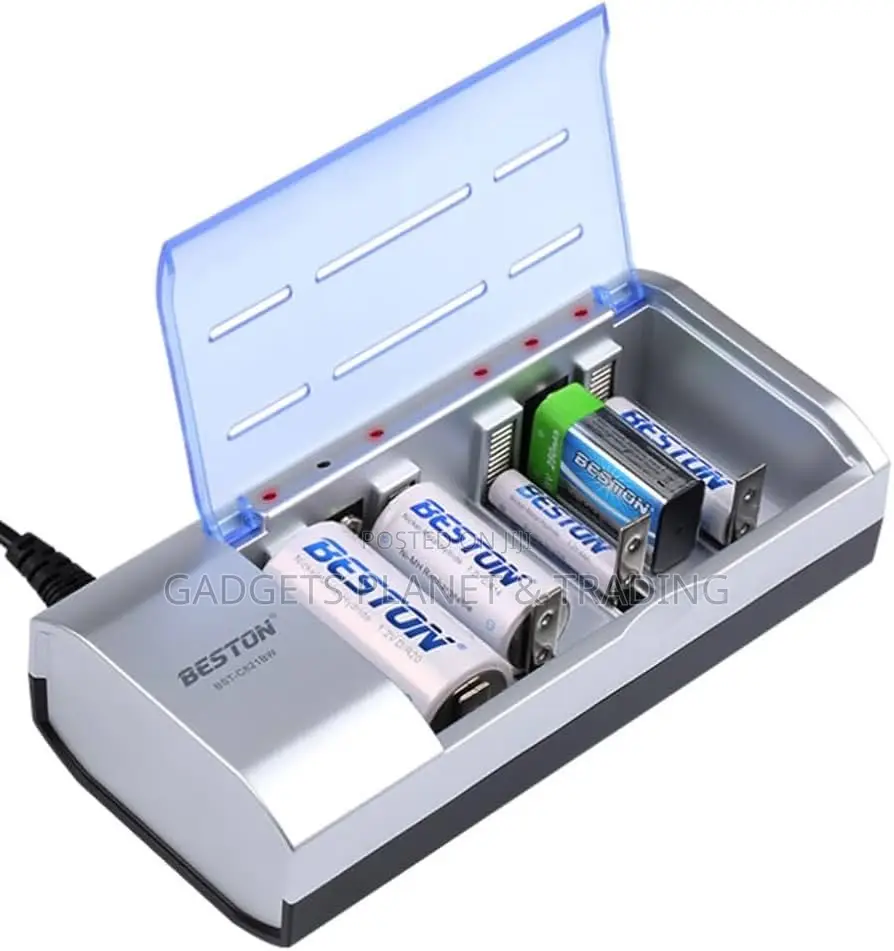 Beston AA-AAA-C-D-9V-SC Universal All Sizes Battery Charger BST-C821BW