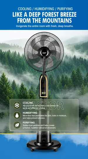 16-Inch Ultrasonic Misting Pedestal Standing Fan