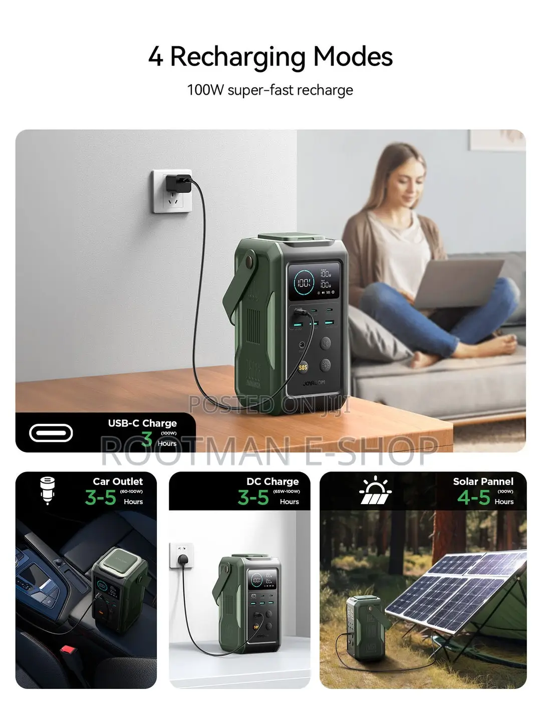 JR-PBF10 PD100W With Night Light Large Capacity Mobile Power 75000mAh