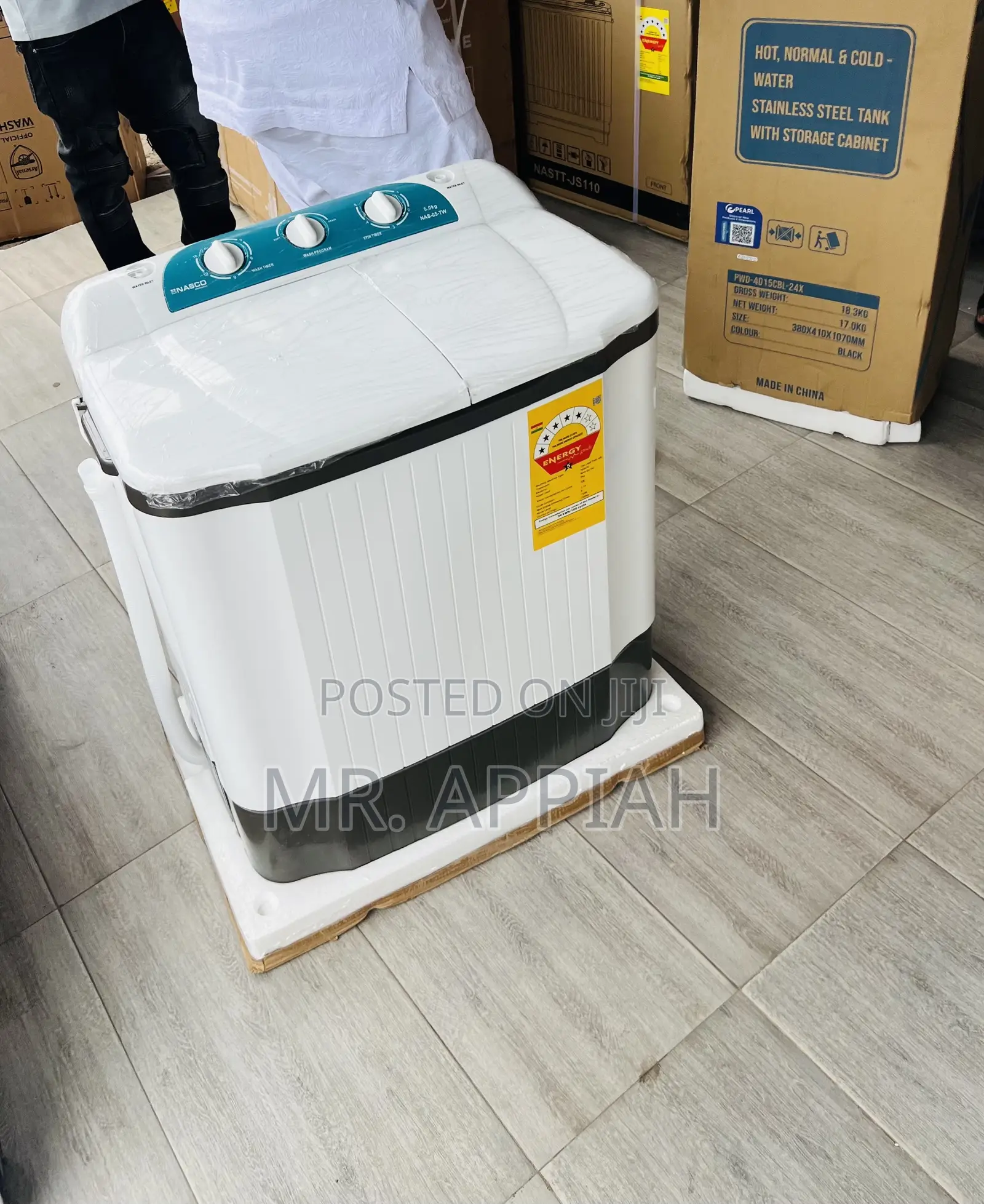 Efficient Design Nasco 5kg Semi-Automatic Washing Machine(White/Gray)