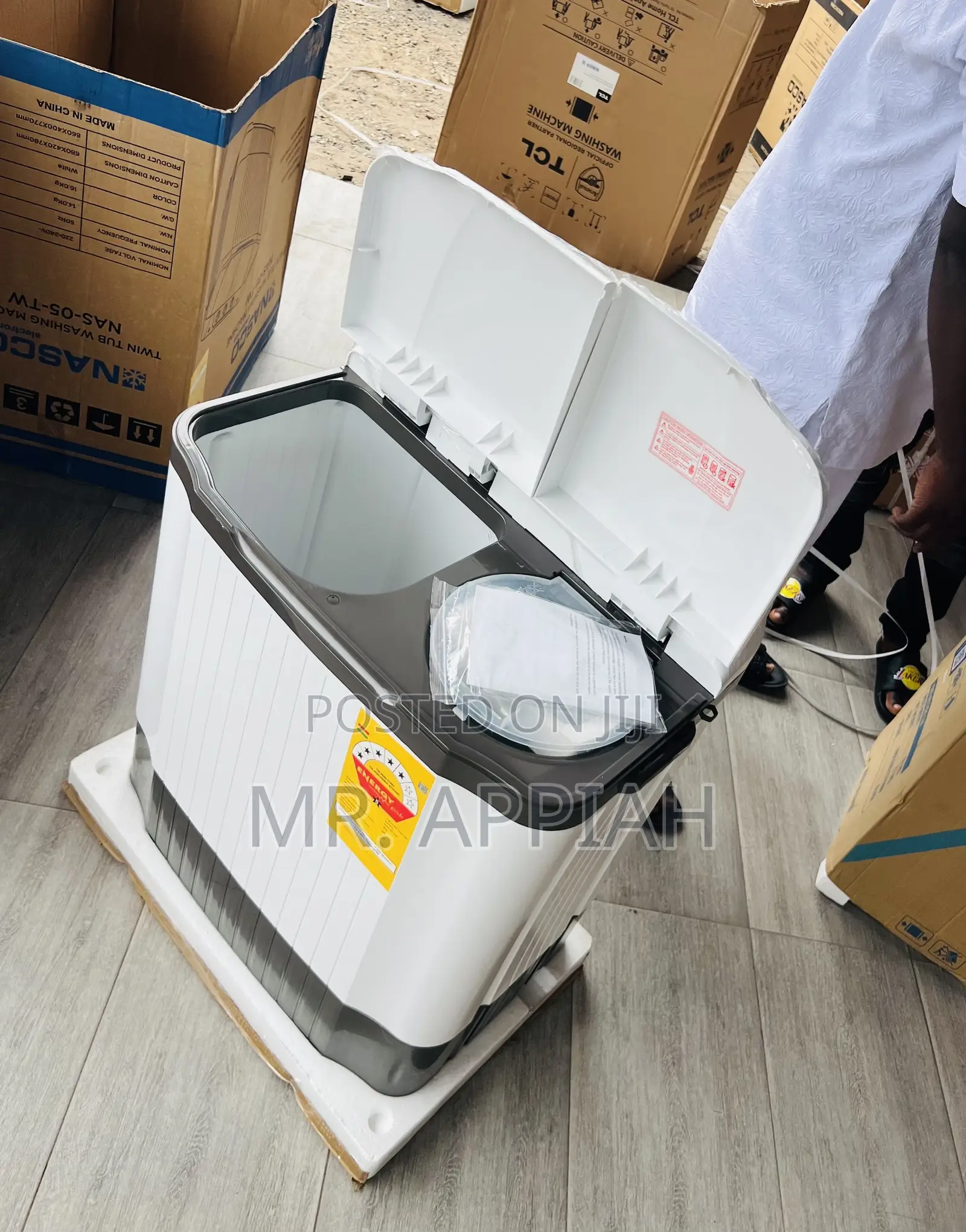 Efficient Design Nasco 5kg Semi-Automatic Washing Machine(White/Gray)