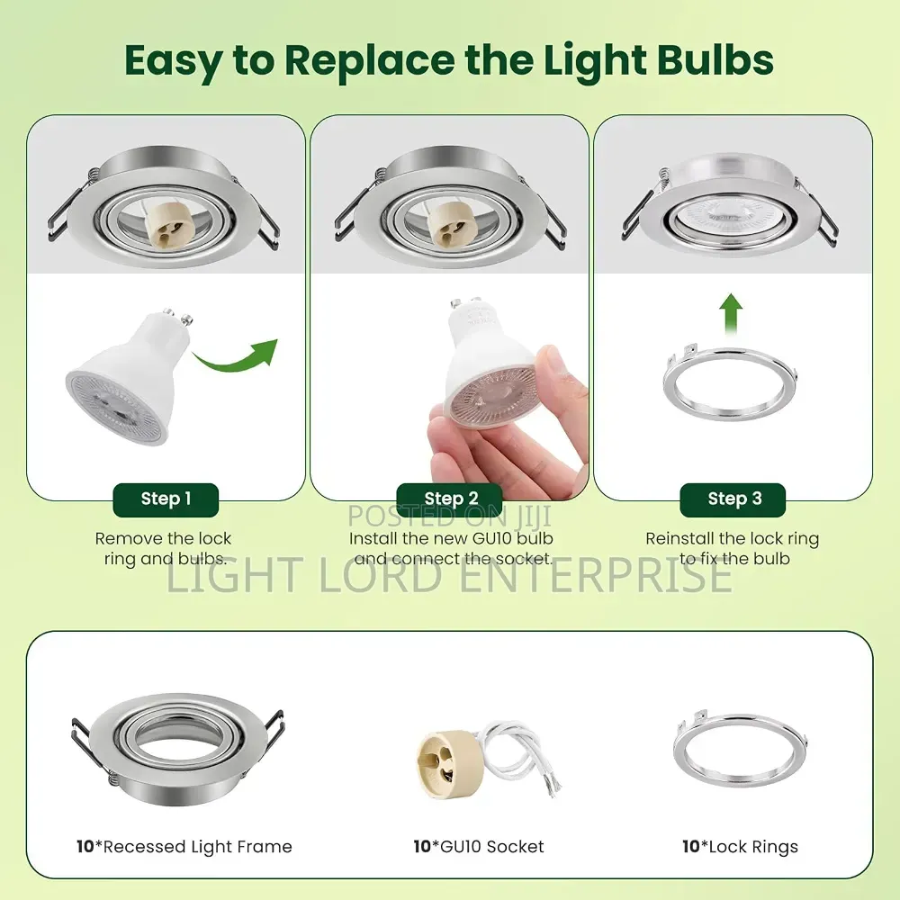 Gu10 Frame Auto Recessed Rotating Light