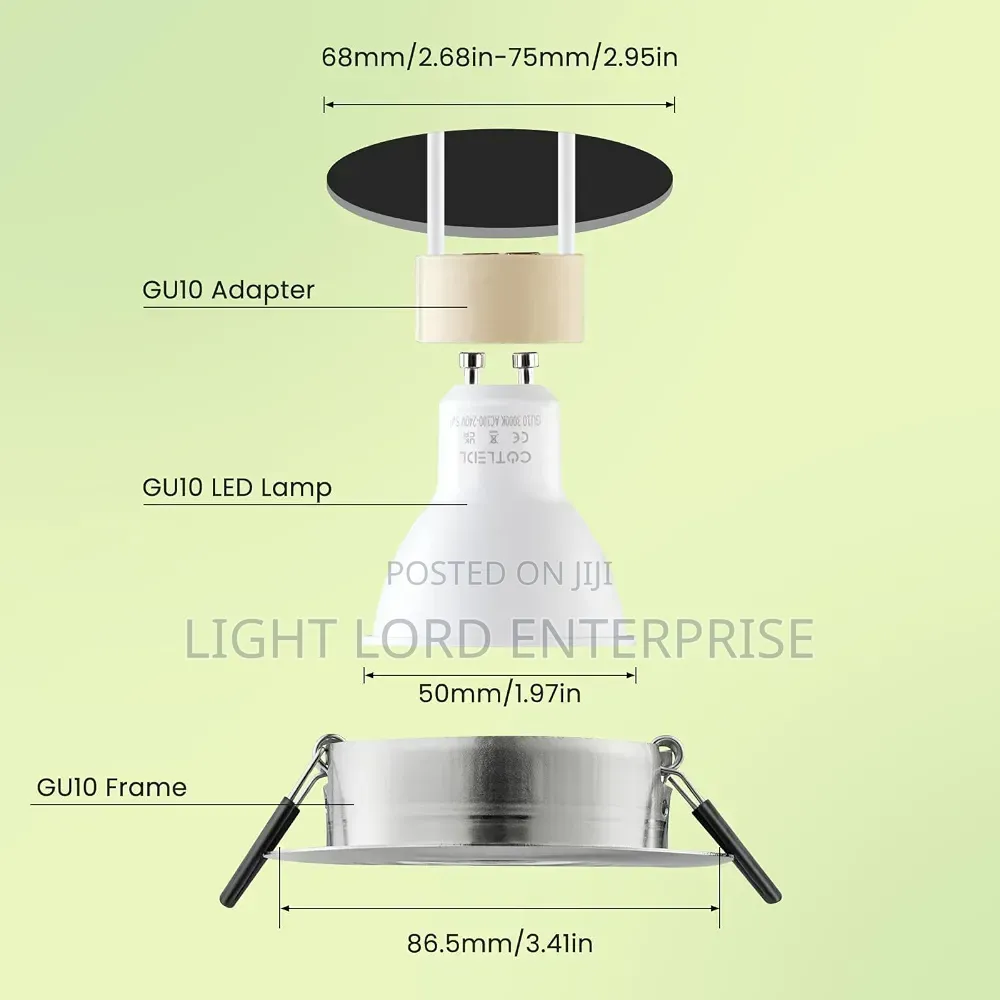 Gu10 Frame Auto Recessed Rotating Light