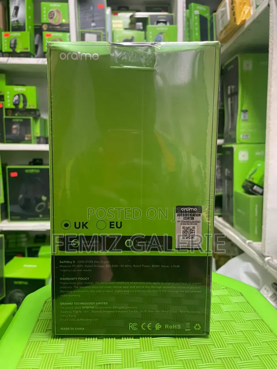 Oraimo SwiftDry 2 Foldable 800W Efficient Hair Dryer