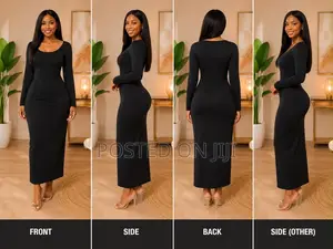 Elegant Black Bodycon Maxi Dress