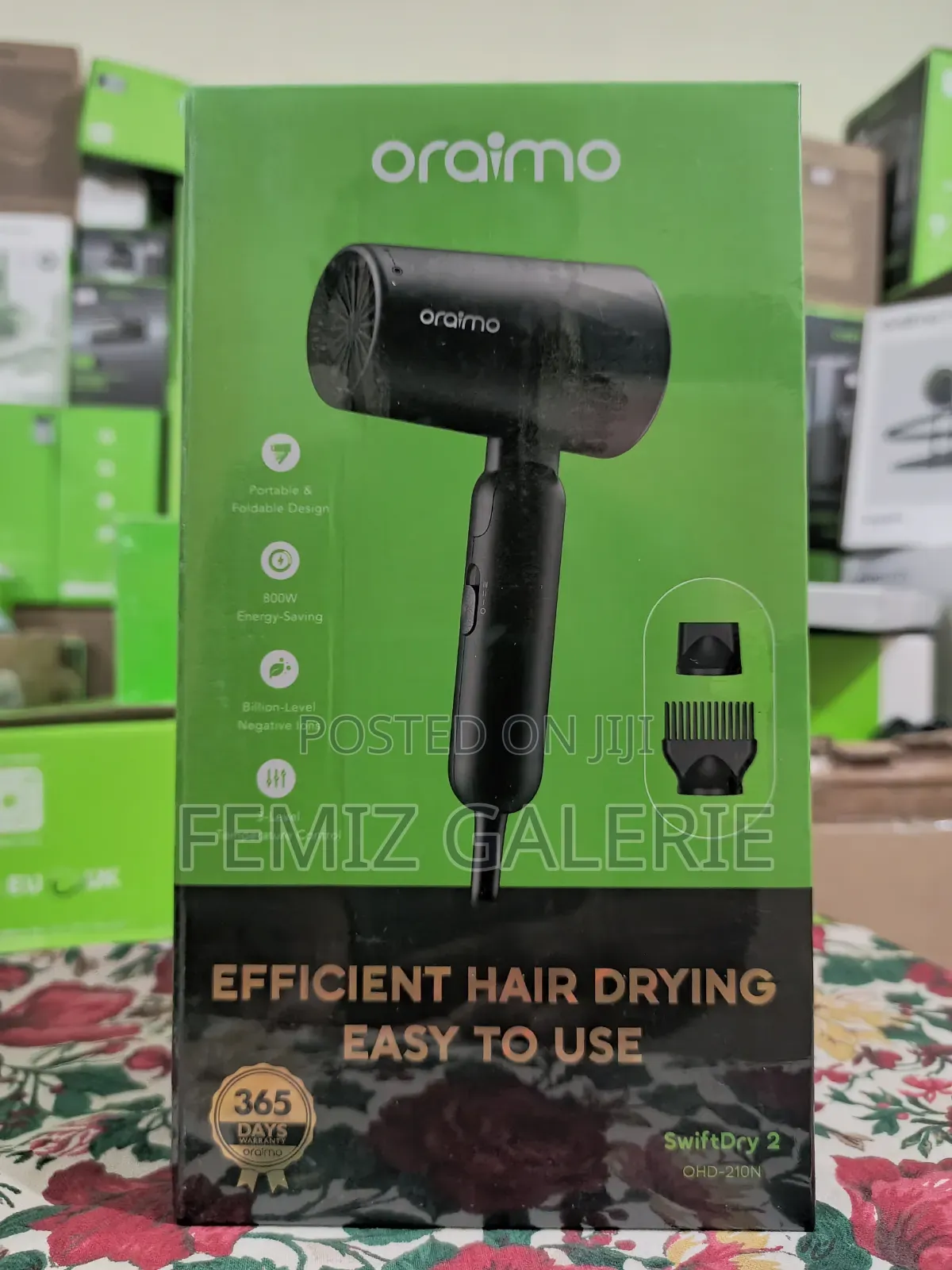 Oraimo SwiftDry 2 Foldable 800W Efficient Hair Dryer