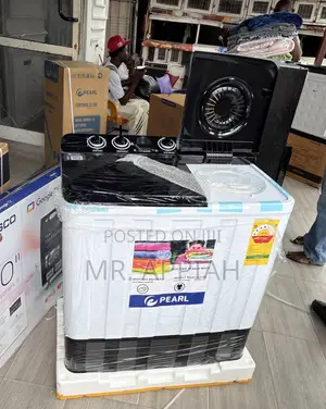 New Pearl Twin Tub Washing Machine(White/Black)15kg 