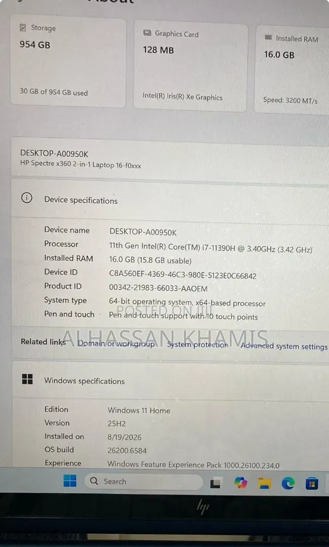 Laptop HP Spectre X360 16GB Intel Core i7 SSD 1T