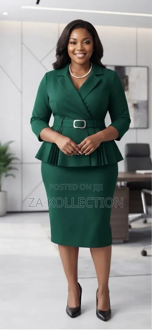 Women Fitted Black Pencil Official Dress