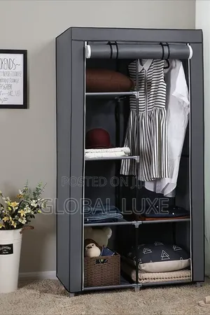 2-in-1 Foldable Portable Wardrobe – Spacious Clothes Organizer