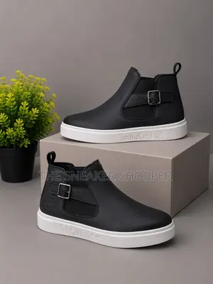 Timberland Court Side Chelsea Boot "Black Leather / White Sole"
