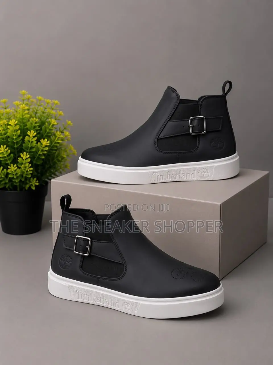 Timberland Court Side Chelsea Boot "Black Leather / White Sole"
