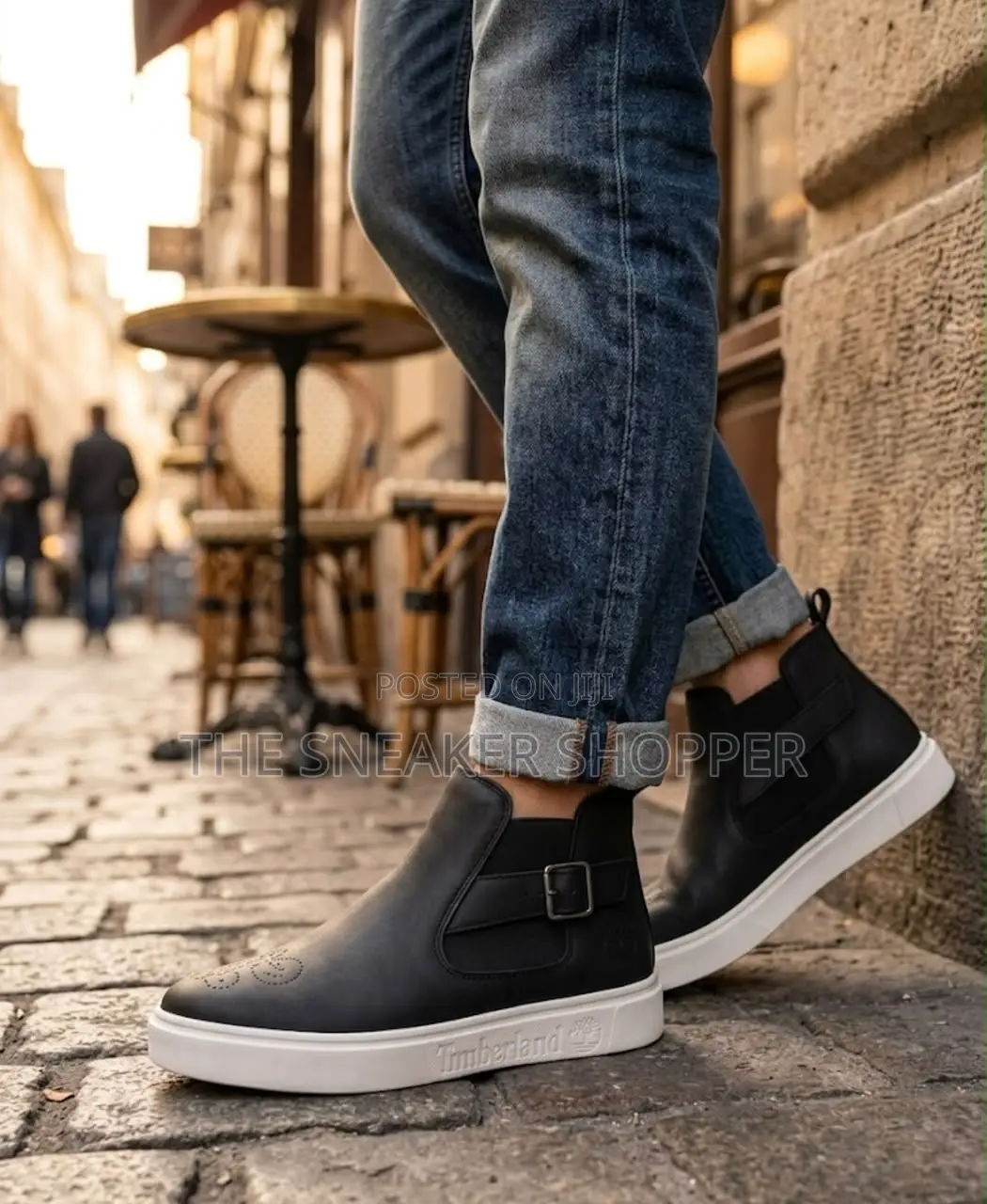 Timberland Court Side Chelsea Boot "Black Leather / White Sole"