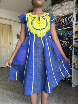 Blue and Yellow Smock Dress