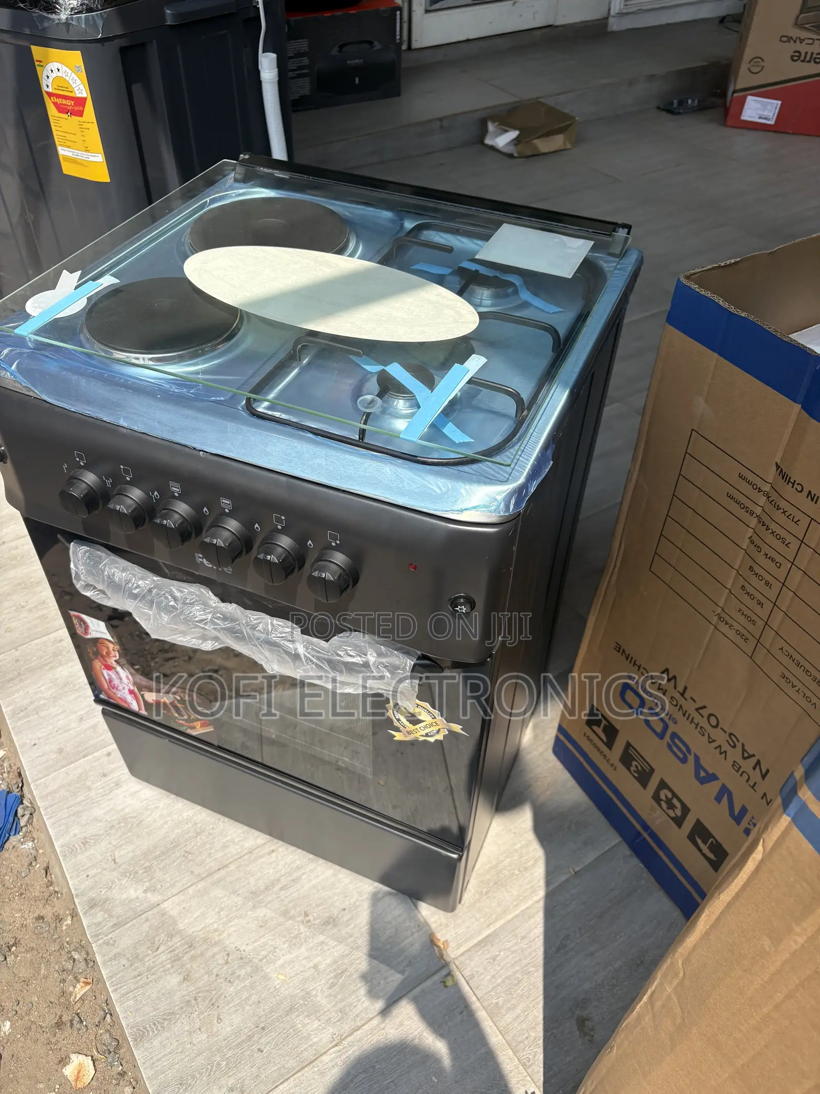 Freestanding Hybrid Cooker 2 Gas Burners & 2 Electric Built-in Oven