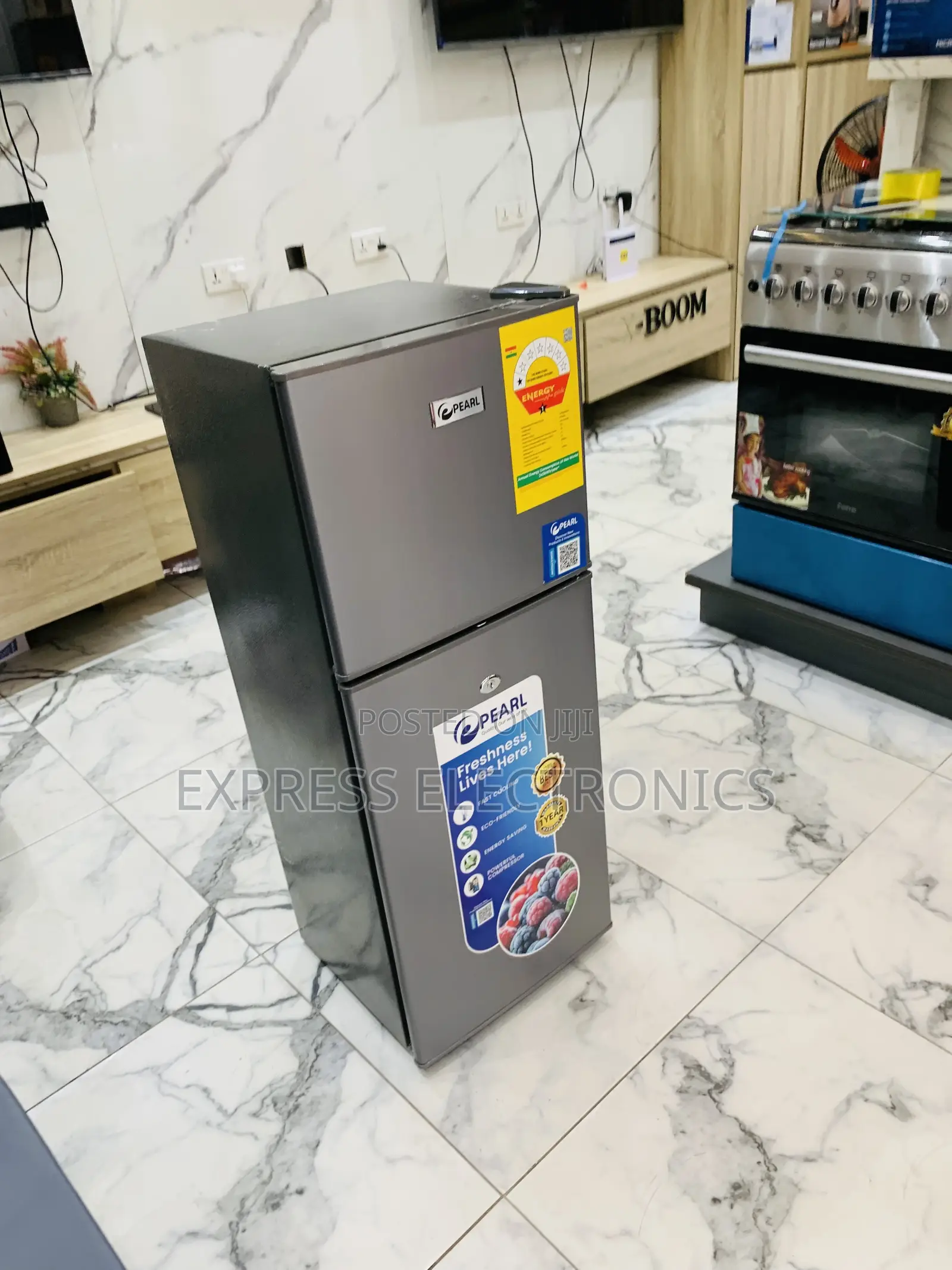Lovely New Pearl PF-216TBG-5E 136L Double-Door Top-Freezer Refrigerato