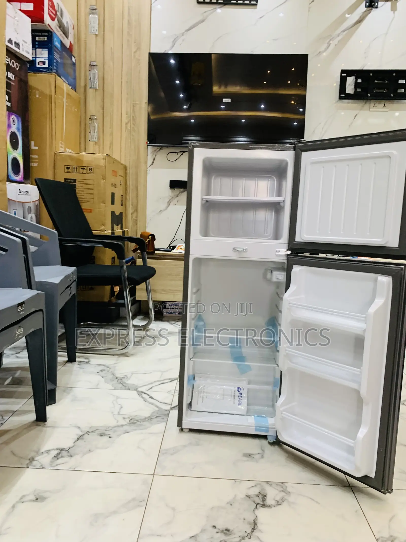 Shop the New Pearl PF-216TBG-5E 136L Double-Door Top-Freezer Fridge
