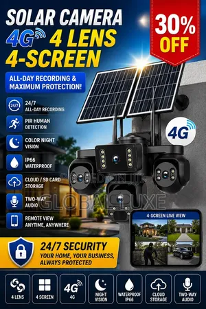 4-Lens Solar Security Camera – 4G Smart CCTV Camera