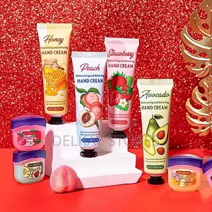 8Pcs Hand Cream Lip Balm -(Strawberry, Avocado, Peach,Honey)