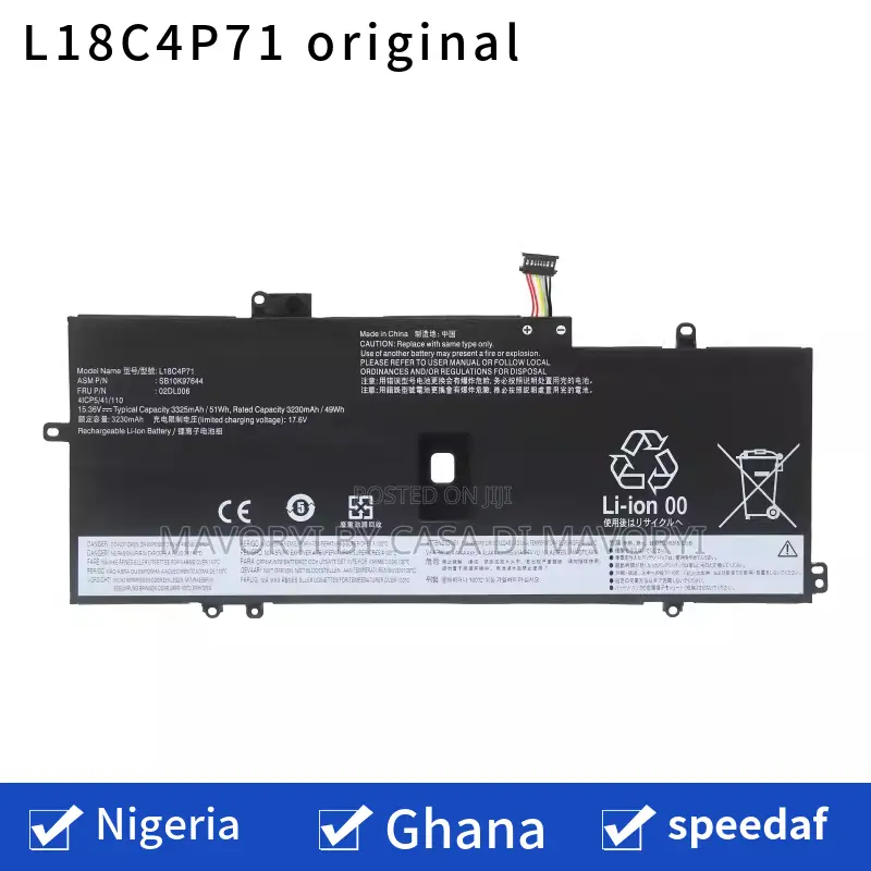 L18c4p71 Lenovo Notebook Battery L18m4p72 L18l4p71 02dl006