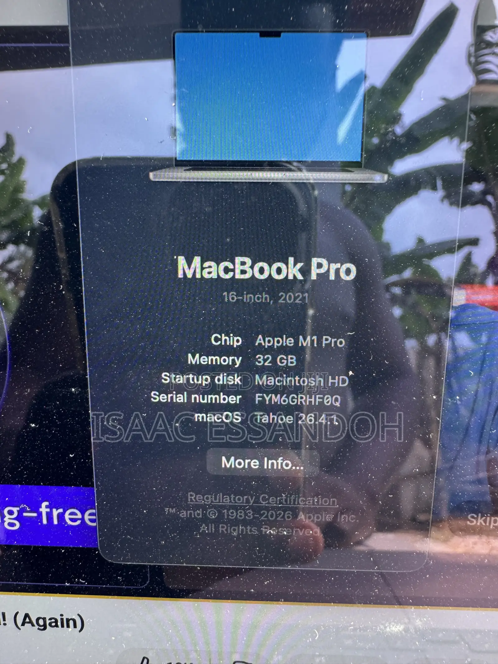 Laptop Apple MacBook Pro 2021 M1 32GB Apple M1 Pro SSD 512GB