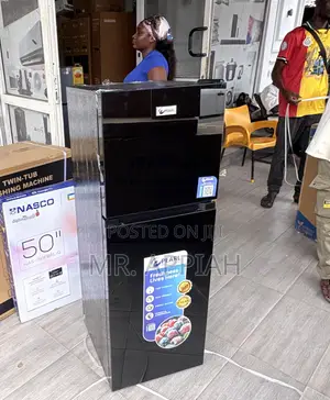 Unique Nasco Top Mount Freezer Fridge(Black)136Liters 