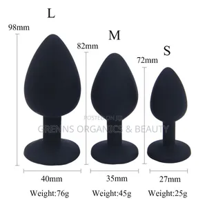 Silicone Anal Butt Plug 3 Sizes S M L Beginner Sex Toy Black
