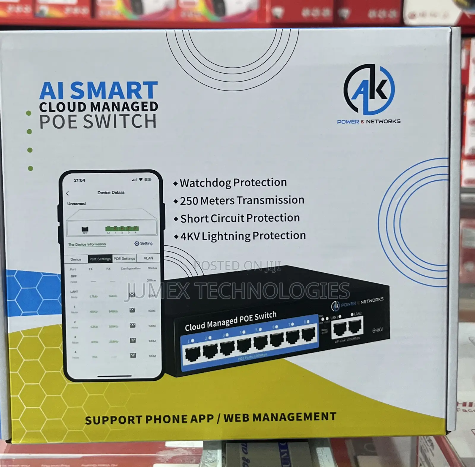 8port Ai Smart Poe Switch Cloud Managed Ak Power Network
