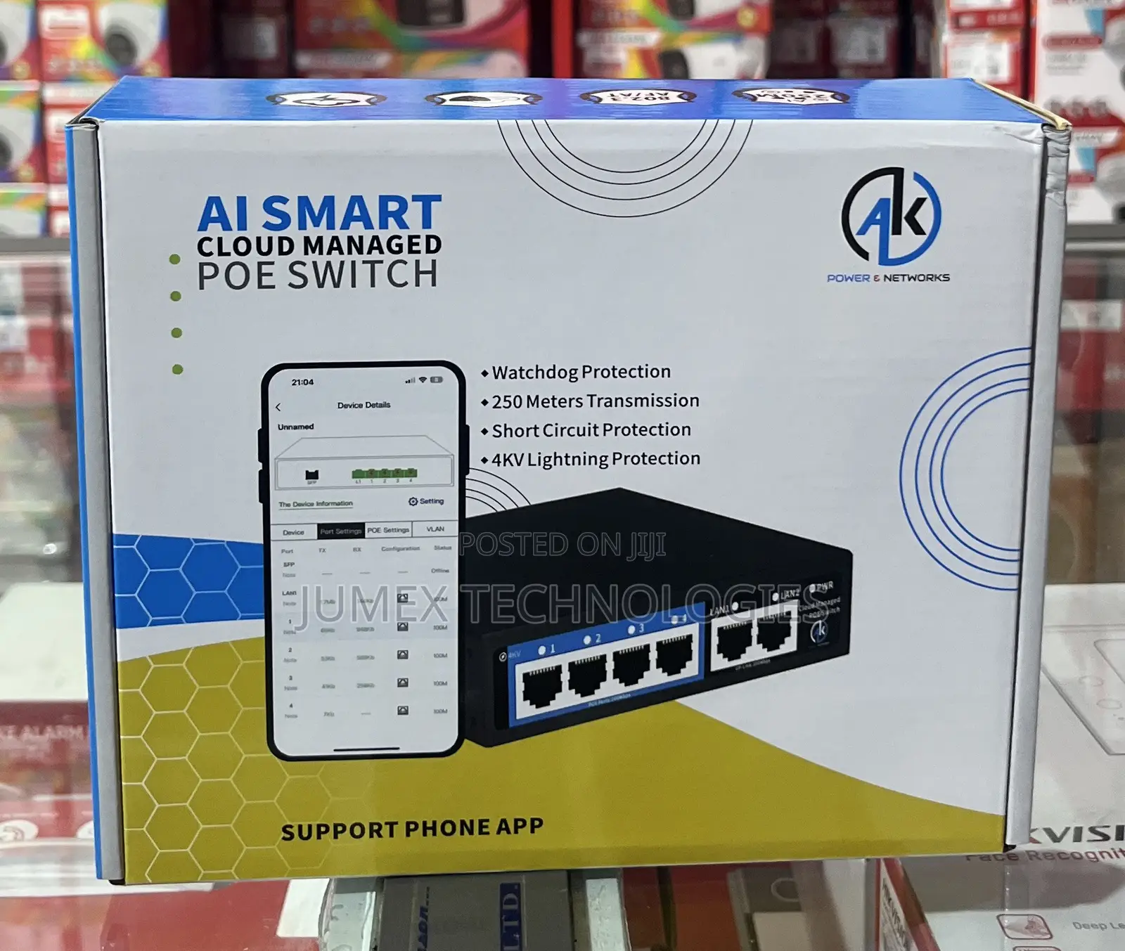 4port Ai Smart Cloud Managed Poe Switch Ak Power Network