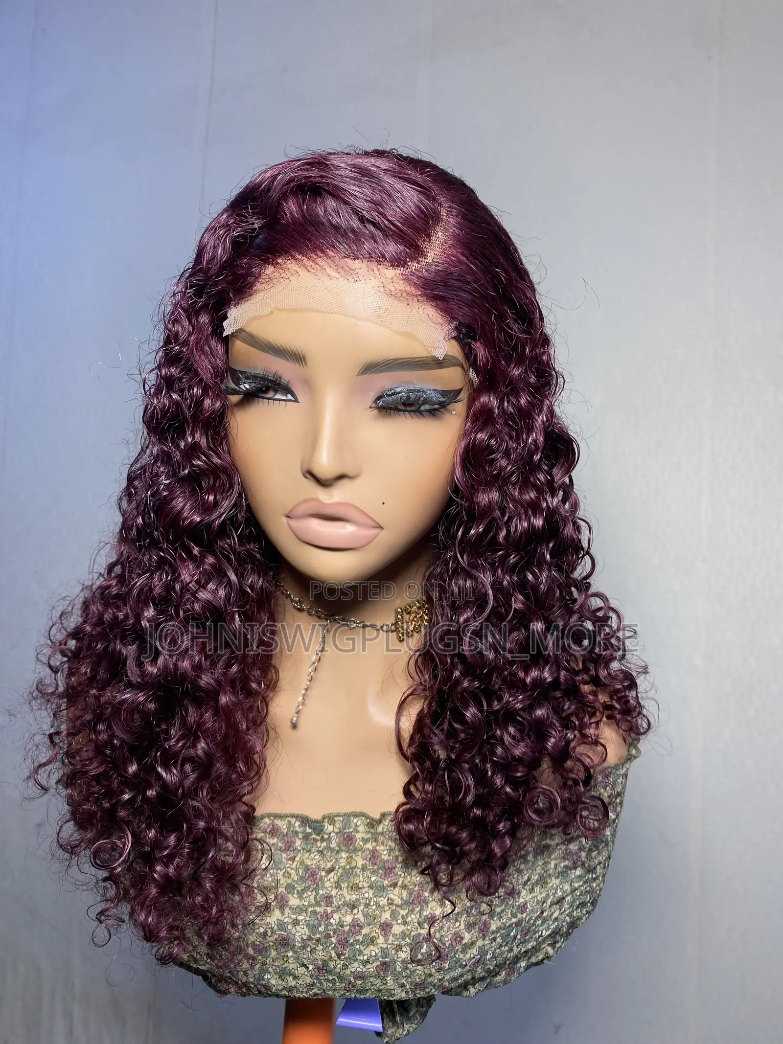18” Burgundy Pixie Curls